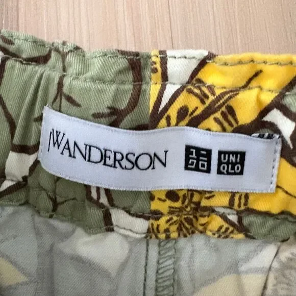 Uniqlo x J.W. Anderson Green Floral Paperbag Drawstring Cotton Shorts size XS - Picture 5 of 7